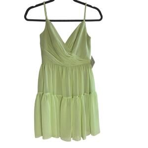 Ieena for Mac Duggal 70200 Lime Green Tiered Mini Dress Size 0 Sweetheart